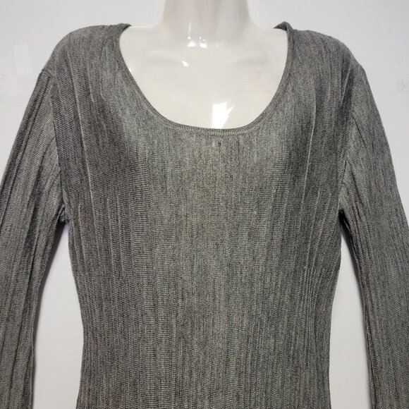 Grey Ribbed Bell Sleeves Sweater Dress  One Size Fits Most - NWOT - Picture 5 of 7